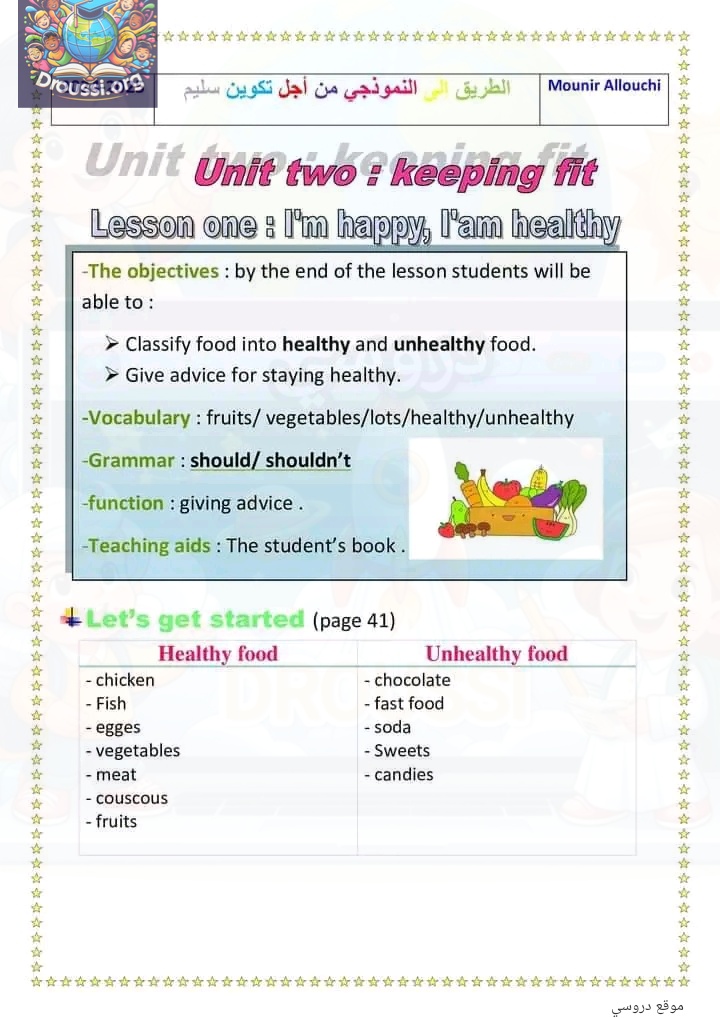 Unit 2 keeping fit lesson 1 I'm happy I'm healthy