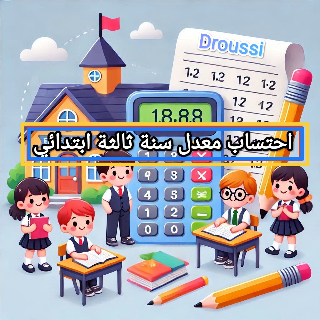 احتساب معدل سنة ثالثة ابتدائي 2024 2025